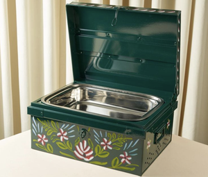 Plato de Servir de Acero Inoxidable de Estilo Clásico, No Tóxico, Diseño de Caja de Última Llegada, Platos Nuevos para Buffet, Bodas y Fiestas, Tapa Pintada a Mano - Product Image 3