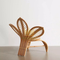 Chaises en rotin de style nordique uniques en forme de fleur naturelle Prix le plus bas Prêt à l'exportation pour enfants et adultes