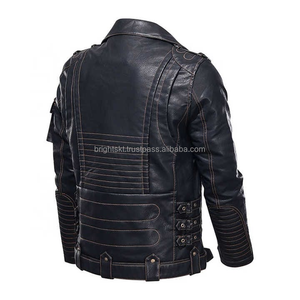 Chaqueta de Cuero Genuino Personalizada para Hombre, Chaqueta Clásica de Motociclista, Chaqueta Bomber - Product Image 6