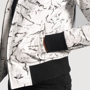 Veste en cuir pour femme en peau d'agneau véritable-Veste universitaire élégante avec doublure en laine respirante au look Streetwear Matériau de remplissage en coton - Product Image 5