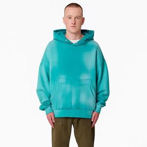 Men's Winter Sports Athletic Fit Hoodie Loose Pullover Oversize <b>Drop</b> Shoulder Vintage <b>Acid</b> Wash spray dyeing for Men Hoodies - Product Image 6