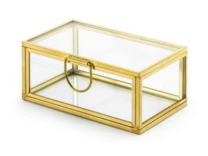 <b>Clear</b> Glass Geometric Terrarium Box Gold Brass Frame Wedding Card Box <b>Table</b> Centerpiece Decorative Storage Box for Home Decor - Product Image 2