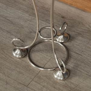 Seau à glace à champagne design moderne refroidisseur à vin en métal fini brillant argenté avec poignée et base de support haut pour refroidisseur de bière - Product Image 3