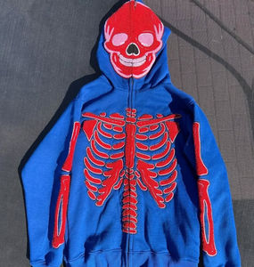 Hot Selling Customized Logo Unisex Hoodie 100% High Quality <b>Towel</b> Embroidery Wholesale Streetwear Full Zip up <b>Hoodies</b> for Men's - Product Image 4