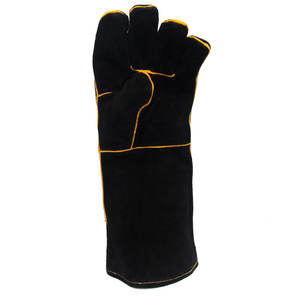 Gants de soudage en cuir fendu de vache verte de qualité 16 \ "Protection des mains de sécurité industrielle Matériau en cuir de vachette en acier inoxydable - Product Image 6