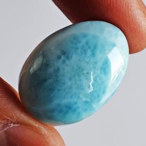 หินธรรมชาติ38กะรัต Larimar 3-21มม. ทรงวงรีตัด Cabochon ประโยชน์สูง pectolite stefilia ของหินอัญมณีปลาโลมาหลวม - Product Image 3