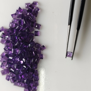 Ametista Africana Natural de 2.75 mm, Corte Cuadrado Escalonado, Piedras Preciosas Sueltas para Joyería, para la Elaboración de Joyas - Product Image 2