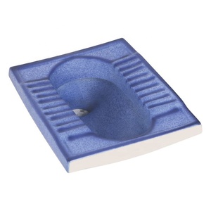 Sartén de porcelana para el baño, accesorio rústico de Color azul para el baño, cocina india, sentadillas del Este, baño asiático, inodoro de cerámica - Product Image 5