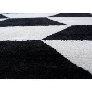 Tapis en laine et viscose à motifs géométriques gris et noir, tissé à la main, pour la maison Tnq-3242 - Product Image 3