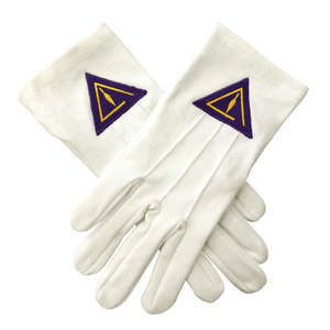 Gants maçonniques blancs formels, confortables, design classique, adaptés aux cérémonies rituelles, aux réunions de loges et à la tenue traditionnelle - Product Image 1