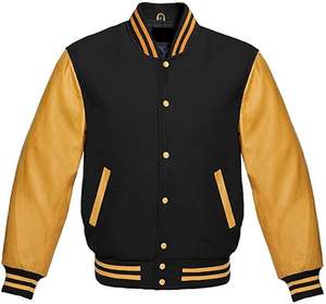 2024 Vintage personnalisé coton sergé Baseball Varsity veste pour hommes XS taille à capuche Streetwear Bomber tissé pull uni pour le printemps - Product Image 6