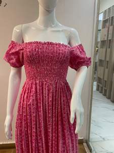 ชุดเดรสลายดอกไม้โบฮีเมียนลำลองสีชมพูฤดูร้อนดีไซน์ใหม่ชุดเดรสยาวหรูหราเซ็กซี่เป็นมิตรกับสิ่งแวดล้อมยั่งยืนวันหยุด6XL - Product Image 3