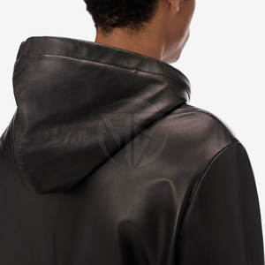 Sudadera con Capucha de Cuero para Hombre, Invierno, Color Sólido, Personalizable, Interior Cálido Forrado, Textura Exterior Elegante, Ecológica, Secado Rápido, Tacto Suave, Duradera - Product Image 6