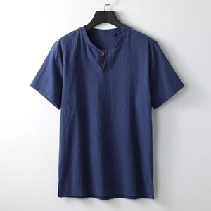 เสื้อยืดคอวีแบบคลาสสิกปรับแต่งได้100% ผ้าฝ้ายธรรมดาสีเทาสำหรับผู้หญิงและผู้ชายสำหรับธุรกิจหรือใช้งานส่วนตัว - Product Image 3