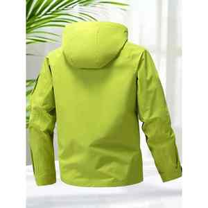 2025 Men's Waterproof Zip <b>Hooded</b> Softshell Jacket <b>Winter</b> Outerwear <b>Coat</b> <b>with</b> Pockets for Hiking and Camping - Product Image 3