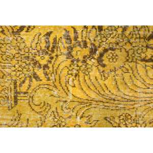 Alfombra de lana turca Vintage de 1,5x3 pies, estilo clásico, amarillo, marrón, diseño de retazos, área grande, pasillo rectangular para adolescentes, látex - Product Image 5