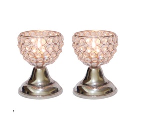 Soporte de luz de té de copa de cristal para decoración de fiesta de cumpleaños soporte de luz en T con forma de campana antigua dorada adornos de Navidad - Product Image 1