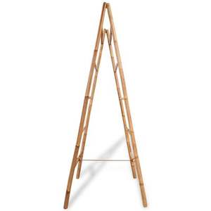 Escalera de toalla doble plegable de bambú hecha a mano vintage con 5 peldaños de bambú 50x160 cm-Toallero de bambú en el baño - Product Image 3