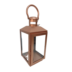 Lanterne en fer décorative pour la maison F33 placage de cuivre ensemble de 3 bougeoirs et votifs de taille standard pour la décoration de Noël - Product Image 1