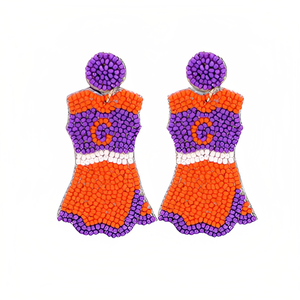 Boucles d'oreilles perlées Clemson Tigers Gameday-Couleurs officielles de l'équipe | Montrez votre esprit de tigre avec des bijoux artisanaux - Product Image 1