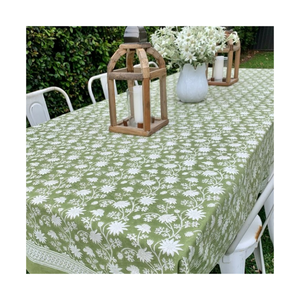 Geometric Printed Cotton Linen Indian Manufacturer Customizable Sustainable Certified <b>Tablecloth</b> <b>Square</b> Classic Washable Home Us - Product Image 6