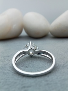 Custom Fancy Solitaire VVS Diamond Engagement Wedding Anniversary Ring 100% Satisfaction Guarantee GIA Certified Sterling Silver - Product Image 3