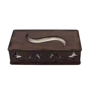 Boîte à mouchoirs en bois sculpté à la main de style moderne, porte-serviettes pour table d'hôtel et de restaurant, décoratif et quotidien. - Product Image 1