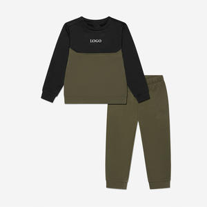 Chándal de cuello redondo con bloqueo de Color de alta calidad para niños, ropa deportiva informal, chándal ecológico, tela transpirable - Product Image 5