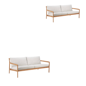 Moderno Hotel Marco de madera al aire libre seccional ocio sofá impermeable cojín Patio muebles de madera jardín sofá - Product Image 4