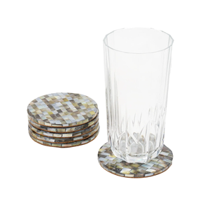 Juego de posavasos con incrustaciones de resina de alta calidad, alfombrillas de té y café de madreperla, accesorios de mesa - Product Image 5