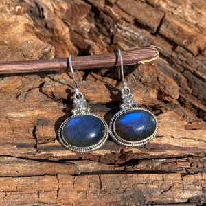 Handmade Labradorite Gemstone <b>Earrings</b> 925 Sterling Silver Unique Statement Fashion Jewelry Gift For Women <b>Men</b> - Product Image 6