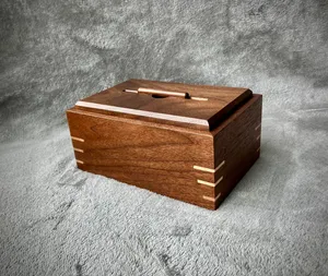 Handcrafted Wooden Cremation Urn for Adult Human Ashes Natural Wood Finish Durable <b>Memorial</b> Keepsake <b>Box</b> - Product Image 4