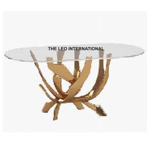 Mesa de Centro de Metal y Aluminio con Logotipo Personalizado, Nueva Tendencia, Acabado Dorado Antiguo de Alta Calidad, Decoración para el Hogar - Product Image 6