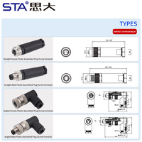 Conector de Aviación M8 de 3, 4, 5, 6 y 8 Pines, Ensamblaje de Conector de Sensor, Cable de Soldadura, Conector Recto en Ángulo, Conector Impermeable con Tornillo para Cableado