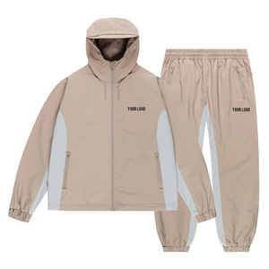 Healy Color Block Zipper Windbreaker 100% Nylon Unisex Sport Hoodie Tracksuit Long Sleeve Top <b>Trouser</b> - Product Image 4