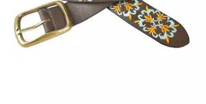 Cinturón de piel de vaca genuina 100% Diseño de bordado floral de alta calidad con hebilla de aleación Precio al por mayor - Product Image 4