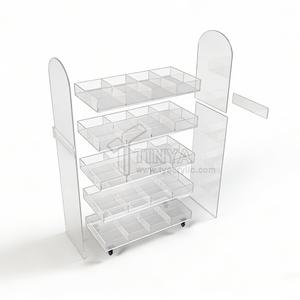ชั้นวางกระเป๋าอะคริลิคแบบพรีเมียม 5 ชั้น ชั้นวางแบบมีล้อสำหรับร้านค้า บูติก จัดระเบียบกระเป๋า โชว์สินค้า - Product Image 2