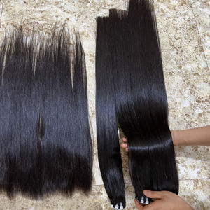 Cuticle Aligned Bundles Vrigin Vietnamese Hair Human Hair Extension Genius Weft Vietnamese Raw Bone Straight Double Drawn Hair - Product Image 1