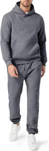 Custom 380GSM Cotton Fleece Tracksuit Men Zip <b>Hoodie</b> Jogger Set Solid White Color Embroidery Premium Winter Sportswear - Product Image 2