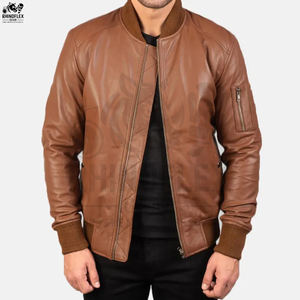 Veste en cuir et toile pour homme d'hiver, élégante, devant droit, taille et couleur personnalisables, haute qualité, antibactérienne, respirante, en polaire - Product Image 2