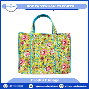 Indio Roopantaran Phuljhari Olive Gud Mano Bloque Impreso Floral Algodón Acolchado Marco Forma Elegante Bolso de noche - Product Image 6
