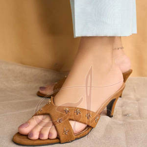 Customized Color Velvet Upper Anti-Slippery Heel Slides Fashion Trend Printed Comfort Soft Insole - Product Image 4