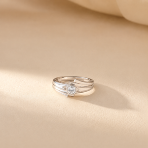 Platinum Princess Cut CZ Promise <b>Ring</b> Rhodium Plated Fine Jewelry - Product Image 3