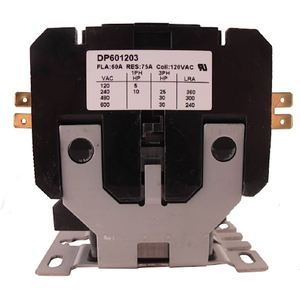 Contacteur 3 pôles Supco DP601203 HVAC&R 120V 60FLA 75RLA Forme rectangulaire - Product Image 5