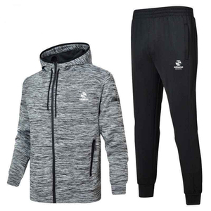 Conjunto Deportivo de Dos Piezas Personalizado, Transpirable, de Secado Rápido, Talla Grande, para Entrenamiento, Chándal para Hombre, Estilo Urbano, Felpa - Product Image 1