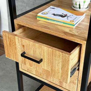 Estación de Trabajo BD68096 con Estante y Cajón Integrados, Acero y Madera con Madera de Caucho, Muebles de Oficina Prácticos y Elegantes - Product Image 5