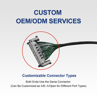 Cable LVDS Verde de 38AWG, 51P, 0.5mm A/A EDP 5.4G, Cable de Pantalla de TV, Arnés de Cableado Micro Coaxial Personalizado