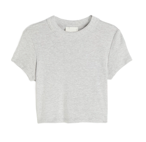 <b>Top</b> Deal Custom Design Half Sleeve Any Size Comfortable <b>Crop</b> <b>Top</b> T-shirts Melange Fabric Cotton for Women Made in Bangladesh - Product Image 4