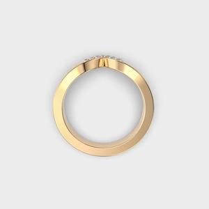 Bague en diamant créé en laboratoire en or 14 carats Bague en diamant empilable incurvée en or jaune avec diamant blanc cultivé en laboratoire - Product Image 2