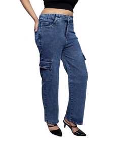 กางเกงยีนส์คาร์โก้6กระเป๋าสำหรับผู้หญิงกางเกงยีนส์ผู้หญิงดูดีทันสมัยล่าสุด - Product Image 5